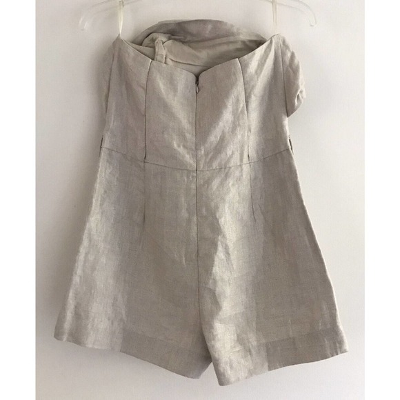 Tart Collections | Linen Jumper Womens Size M Beige Strapless Romper - Picture 5 of 10